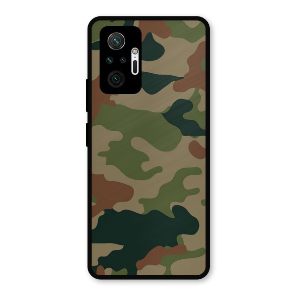 Army Camouflage Metal Back Case for Redmi Note 10 Pro