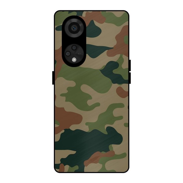 Army Camouflage Metal Back Case for Reno8 T 5G