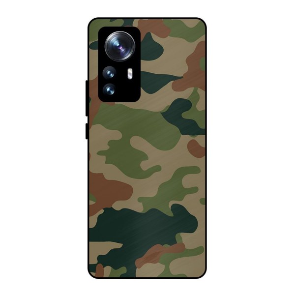 Army Camouflage Metal Back Case for Xiaomi 12 Pro