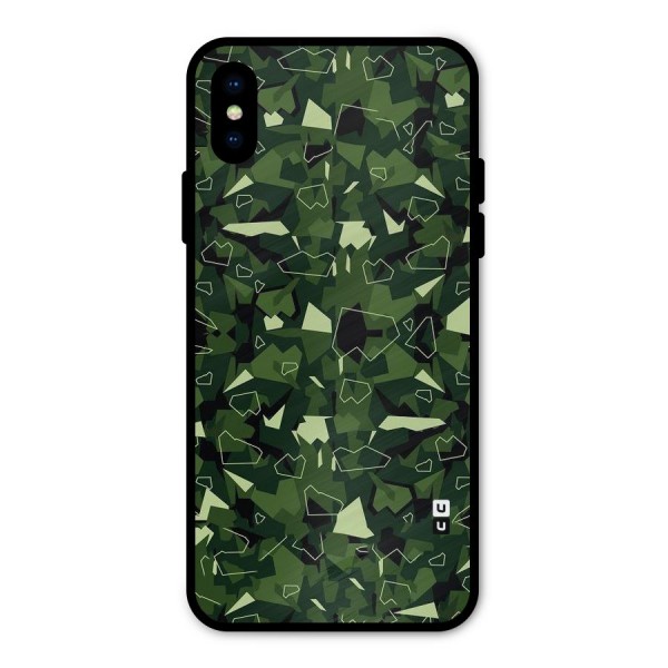 Army Shape Design Metal Back Case for iPhone X