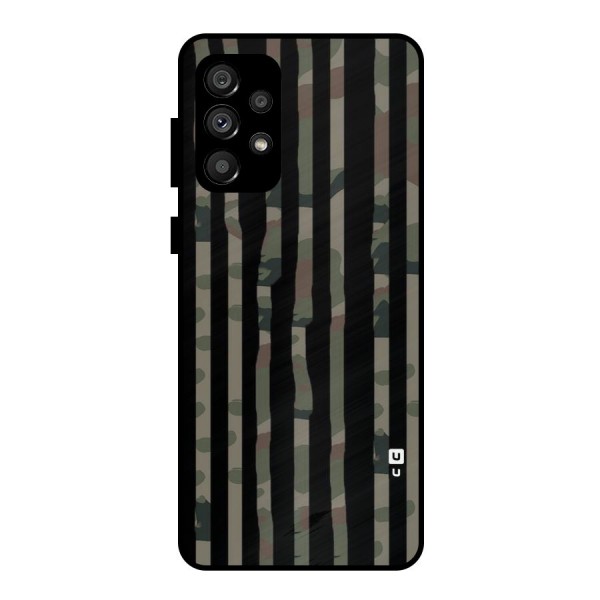 Army Stripes Metal Back Case for Galaxy A73 5G