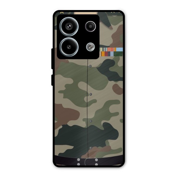 Army Uniform Metal Back Case for Redmi Note 13 Pro 5G