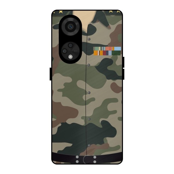 Army Uniform Metal Back Case for Reno8 T 5G