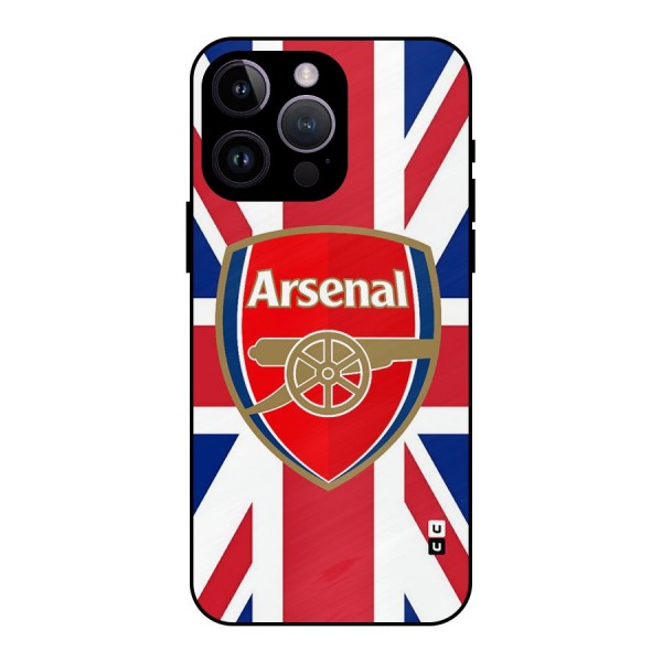 Arsenal Flag Metal Back Case for iPhone 14 Pro Max