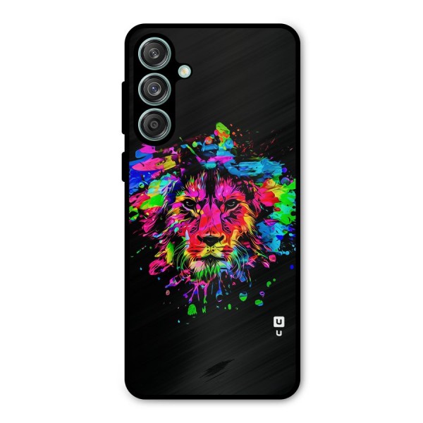 Artistic Lion Art Splash Metal Back Case for Galaxy M55 5G