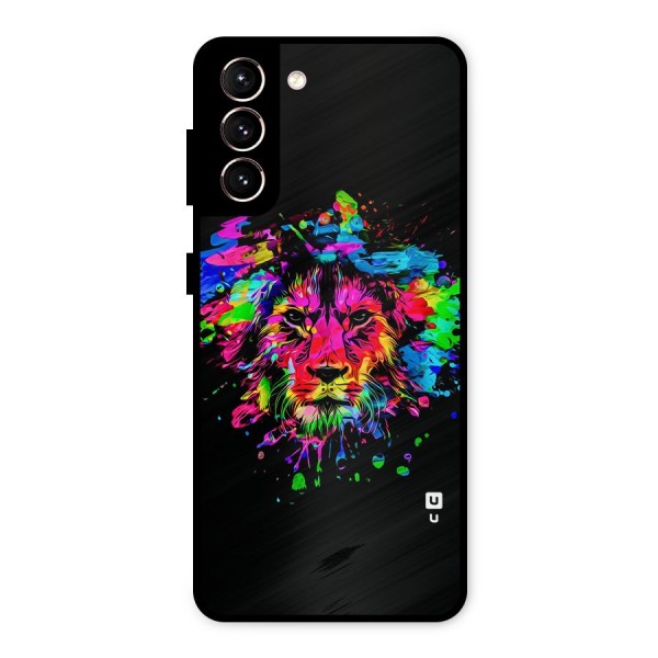 Artistic Lion Art Splash Metal Back Case for Galaxy S21 5G