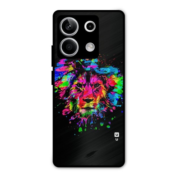 Artistic Lion Art Splash Metal Back Case for Redmi Note 13 5G