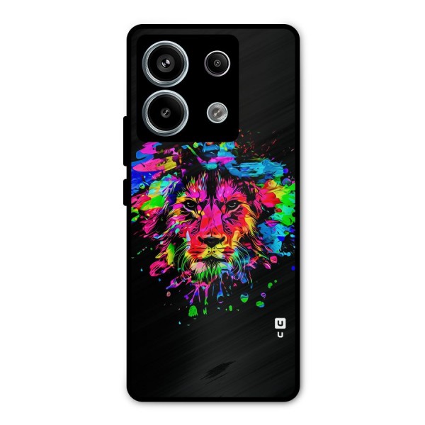 Artistic Lion Art Splash Metal Back Case for Redmi Note 13 Pro 5G