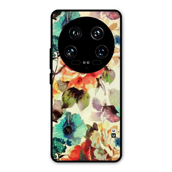 Artsy Bloom Flower Metal Back Case for Xiaomi 14 Ultra