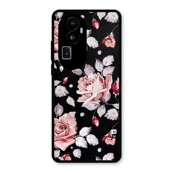 Artsy Floral Metal Back Case for Oppo Reno10 Pro Plus