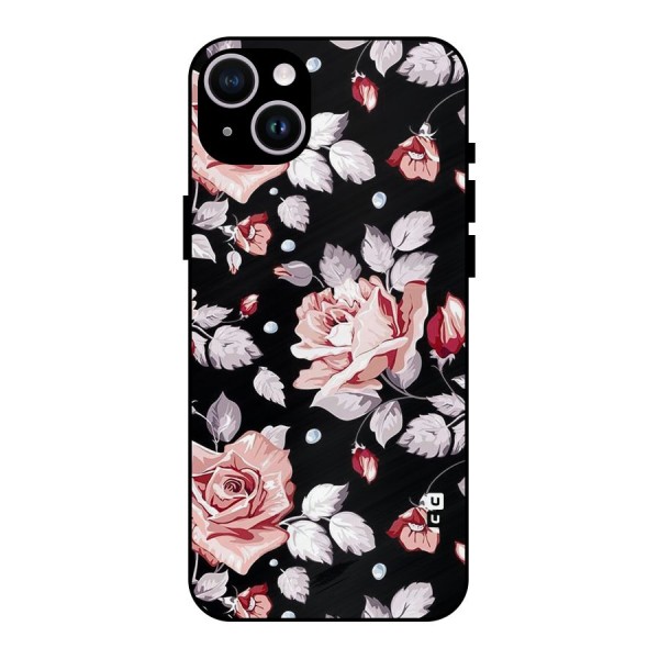 Artsy Floral Metal Back Case for iPhone 14 Plus