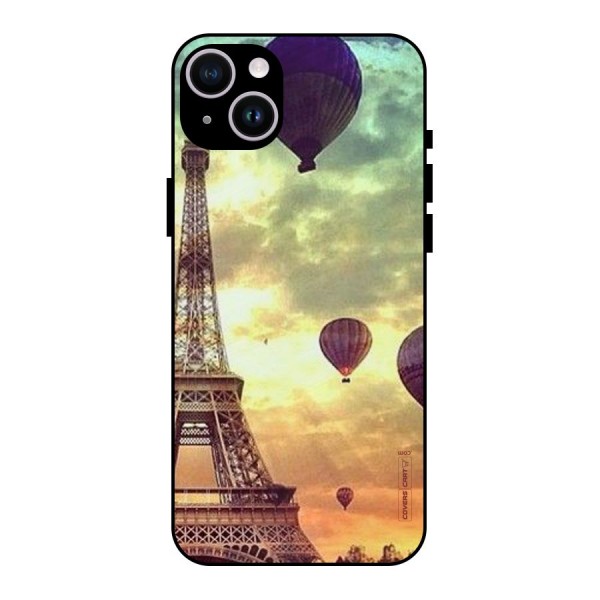 Artsy Hot Balloon And Tower Metal Back Case for iPhone 14 Plus