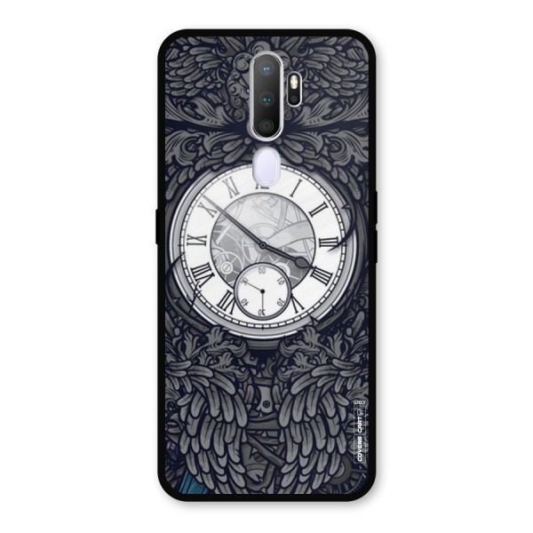 Artsy Wall Clock Metal Back Case for Oppo A9 (2020)