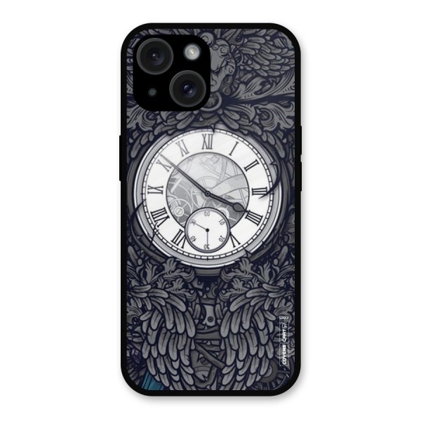 Artsy Wall Clock Metal Back Case for iPhone 15