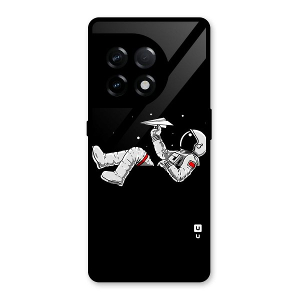 Astronaut Aeroplane Glass Back Case for OnePlus 11R