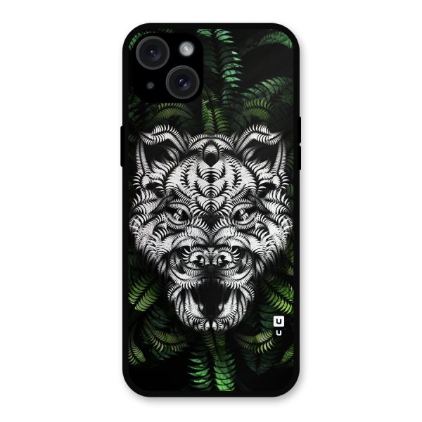Aztec Art Tiger Metal Back Case for iPhone 15 Plus