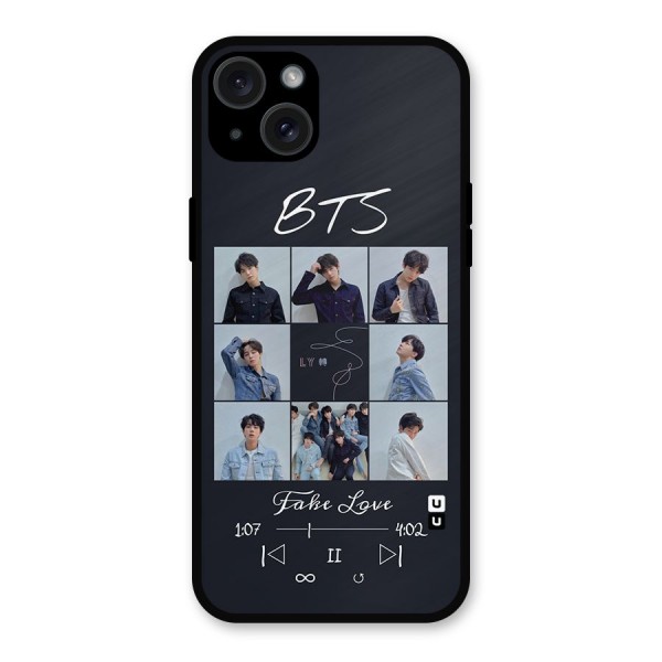 BTS Fake Love Metal Back Case for iPhone 15 Plus