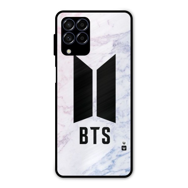 BTS Logo Marble Print Metal Back Case for Galaxy M53 5G