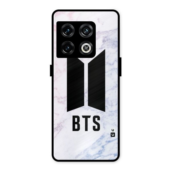 BTS Logo Marble Print Metal Back Case for OnePlus 10 Pro 5G