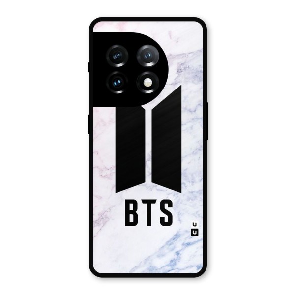BTS Logo Marble Print Metal Back Case for OnePlus 11