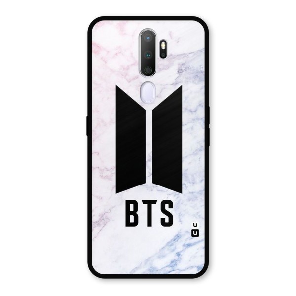 BTS Logo Marble Print Metal Back Case for Oppo A9 (2020)