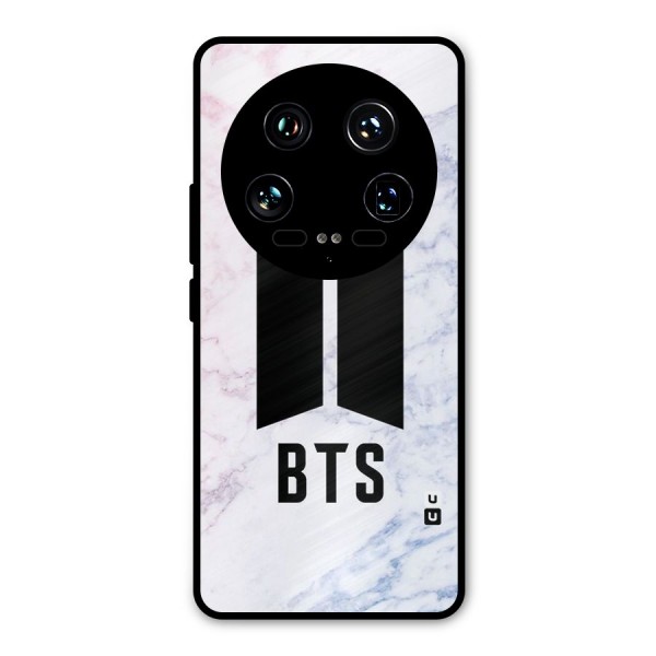 BTS Logo Marble Print Metal Back Case for Xiaomi 14 Ultra