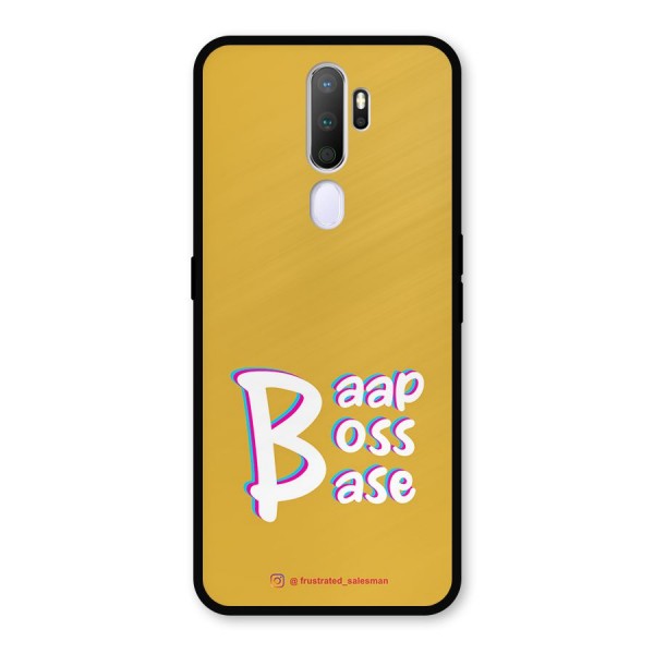 Baap Boss Base Mustard Yellow Metal Back Case for Oppo A9 (2020)
