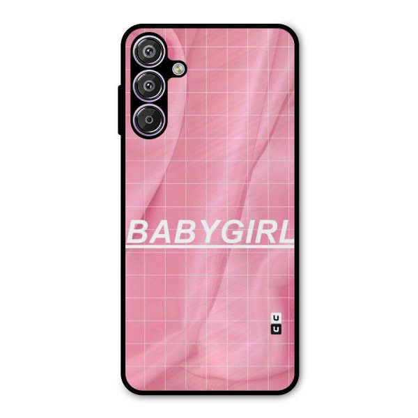 Baby Girl Check Metal Back Case for Galaxy F15