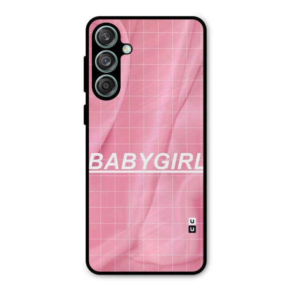 Baby Girl Check Metal Back Case for Galaxy M55 5G