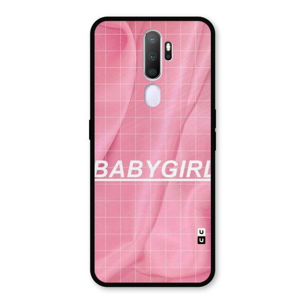 Baby Girl Check Metal Back Case for Oppo A9 (2020)