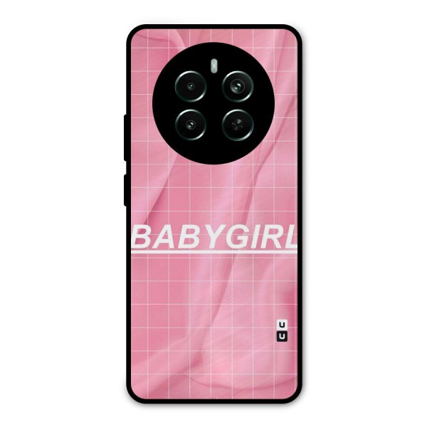Baby Girl Check Metal Back Case for Realme 12 Plus