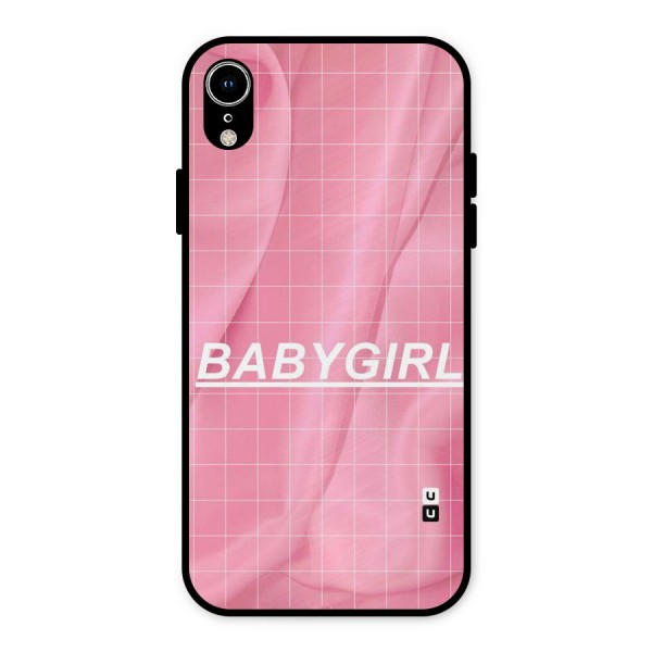 Baby Girl Check Metal Back Case for iPhone XR