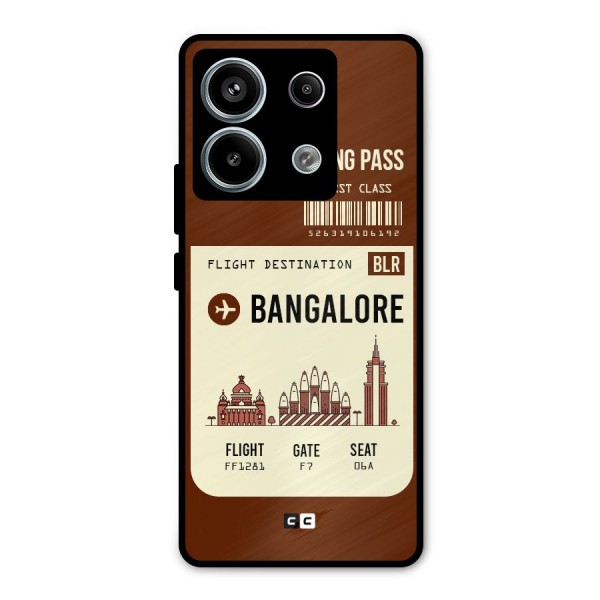 Bangalore Boarding Pass Metal Back Case for Redmi Note 13 Pro 5G