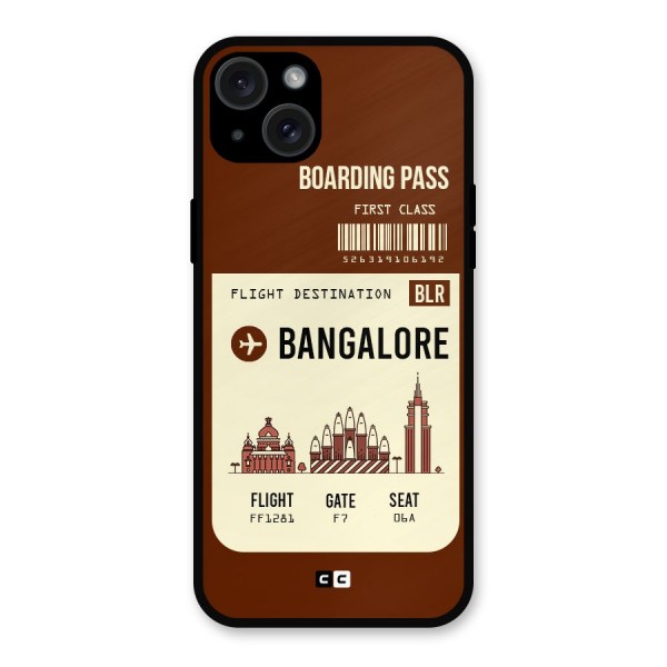 Bangalore Boarding Pass Metal Back Case for iPhone 15 Plus