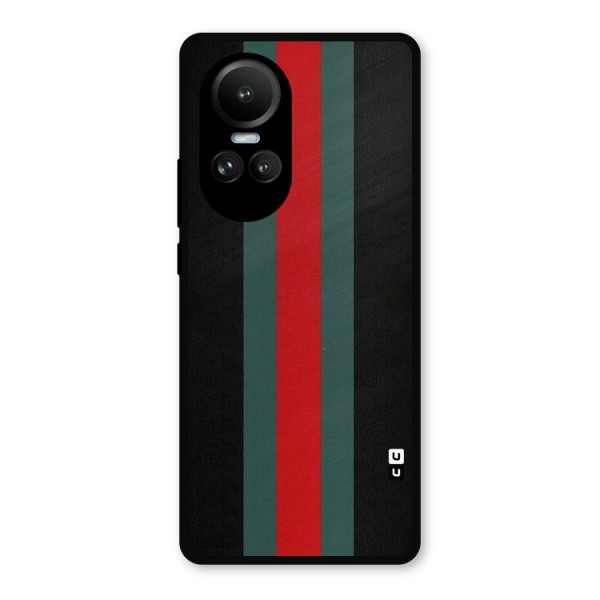 Basic Colored Stripes Metal Back Case for Oppo Reno10 Pro