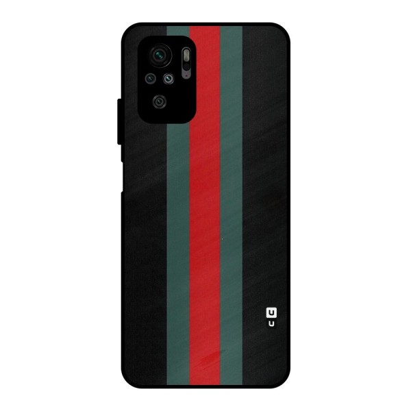 Basic Colored Stripes Metal Back Case for Redmi Note 10