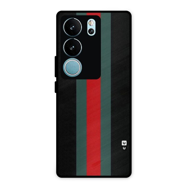 Basic Colored Stripes Metal Back Case for Vivo V29 Pro