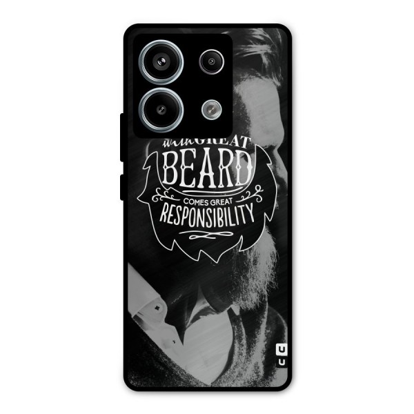 Beard Responsibility Quote Metal Back Case for Redmi Note 13 Pro 5G
