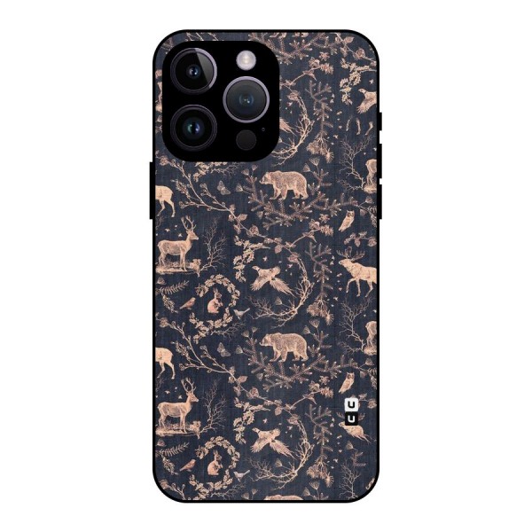 Beautiful Animal Design Metal Back Case for iPhone 14 Pro Max