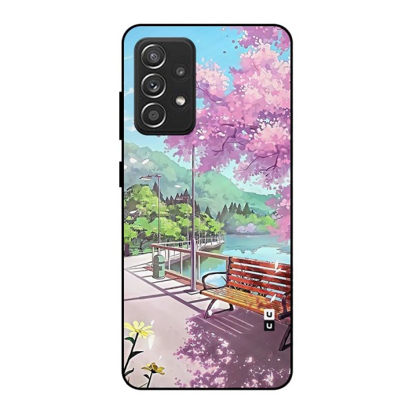 Beautiful Cherry Blossom Landscape Metal Back Case for Galaxy A52s 5G