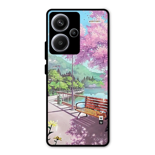 Beautiful Cherry Blossom Landscape Metal Back Case for Redmi Note 13 Pro Plus