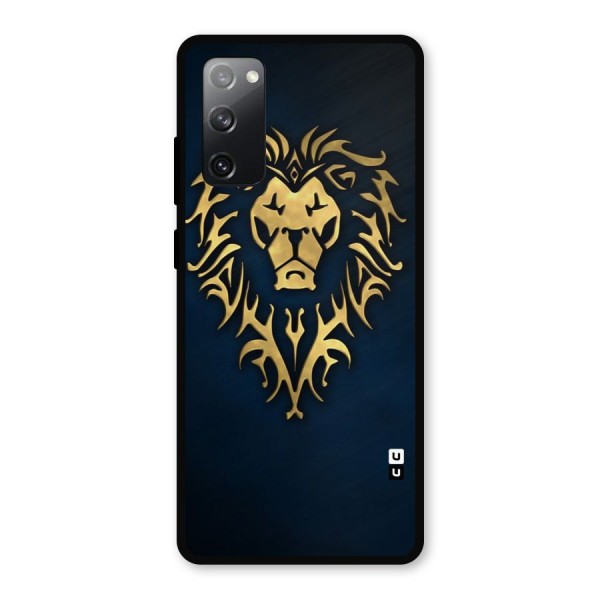 Beautiful Golden Lion Design Metal Back Case for Galaxy S20 FE 5G