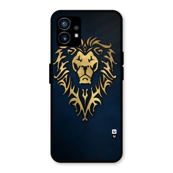 Beautiful Golden Lion Design Metal Back Case for Nothing Phone 1