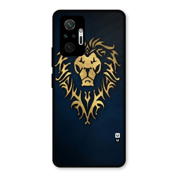 Beautiful Golden Lion Design Metal Back Case for Redmi Note 10 Pro