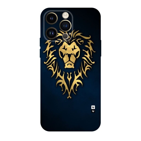 Beautiful Golden Lion Design Original Polycarbonate Back Case for iPhone 14 Pro Max