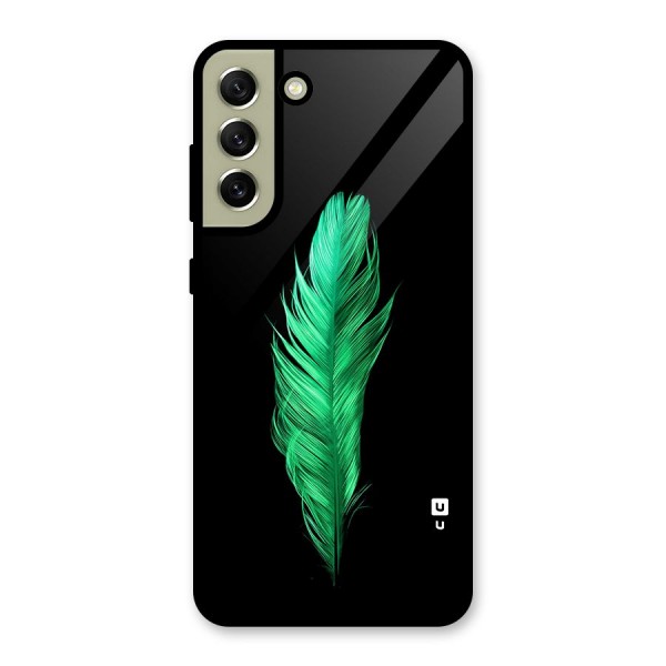 Beautiful Green Feather Metal Back Case for Galaxy S21 FE 5G (2023)
