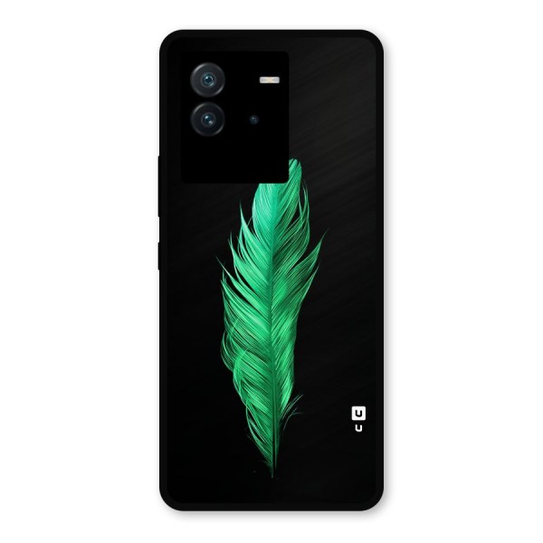 Beautiful Green Feather Metal Back Case for iQOO Neo 6 5G