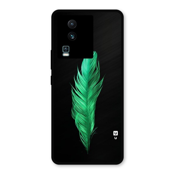Beautiful Green Feather Metal Back Case for iQOO Neo 7 Pro