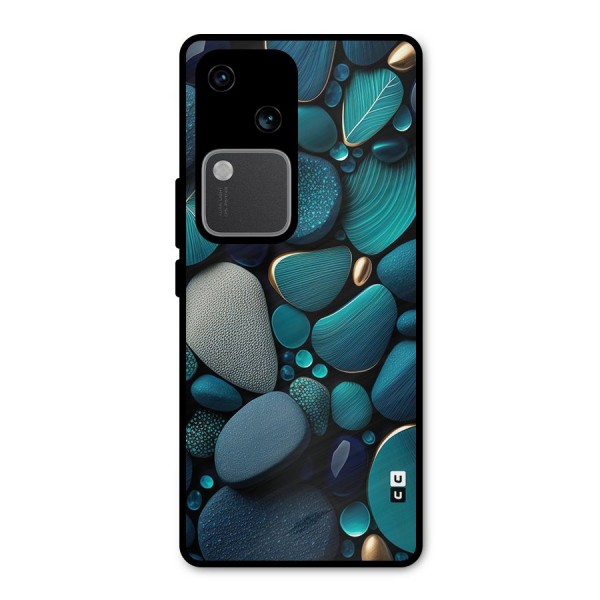 Beautiful Pebble Stones Metal Back Case for Vivo V30