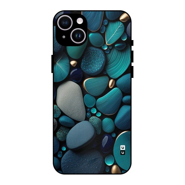 Beautiful Pebble Stones Metal Back Case for iPhone 14 Plus